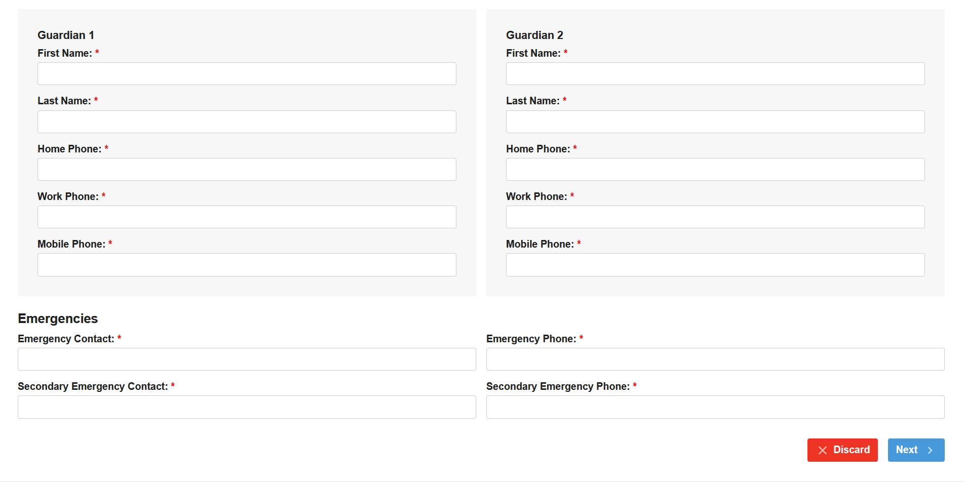 Create Account ADCR Guardians